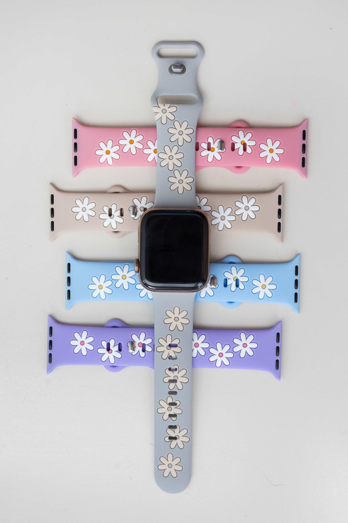 Darling Daisy Ivory Gray Apple Watch Band - Strawberry Avocados