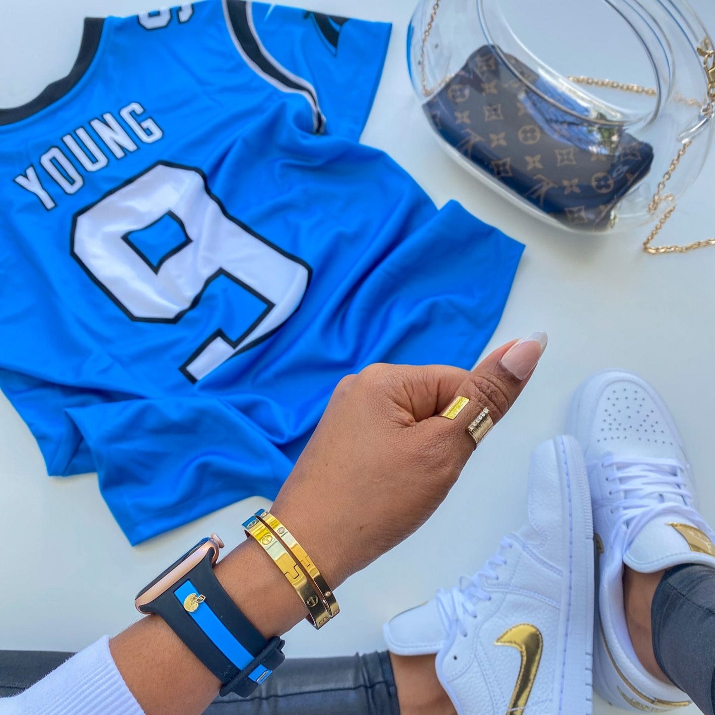 For The L❤️ve of F🏈🏈tball Black & Blue Smart WatchBand