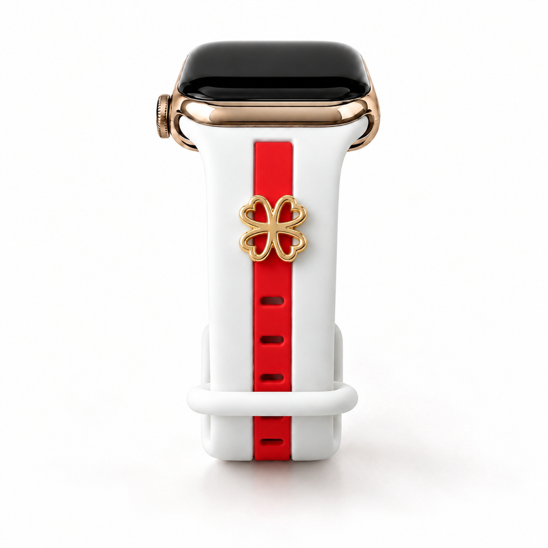 Skye White & Red Smart Watch Band