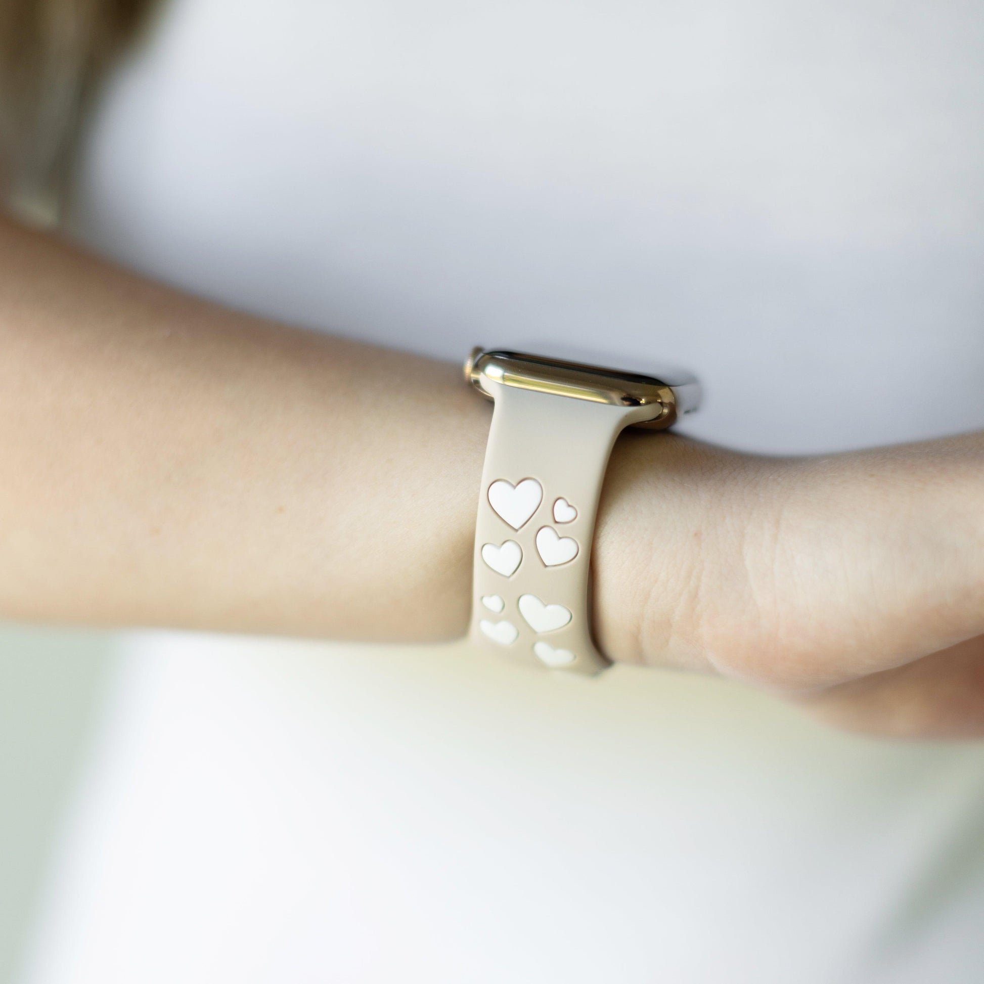 Nude & White Love & Luxe Apple Watch Band - Strawberry Avocados