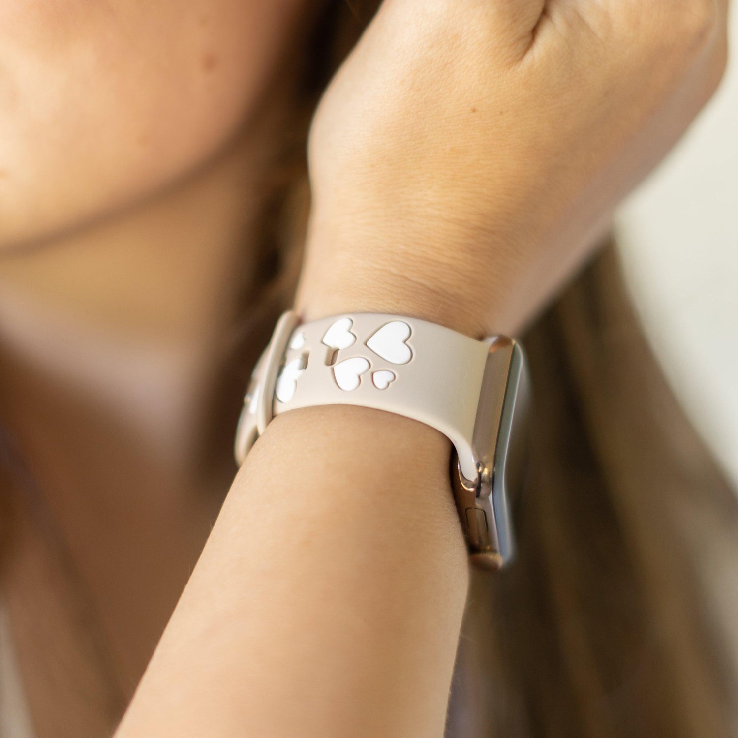 Nude & White Love & Luxe Apple Watch Band - Strawberry Avocados