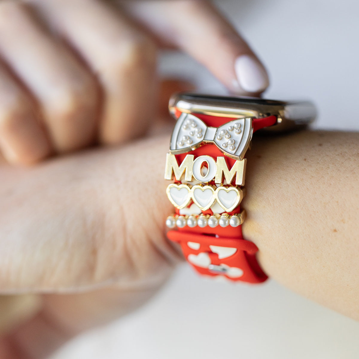 Dear Mama 💌 Red & White Love & Luxe Smart Watch Band