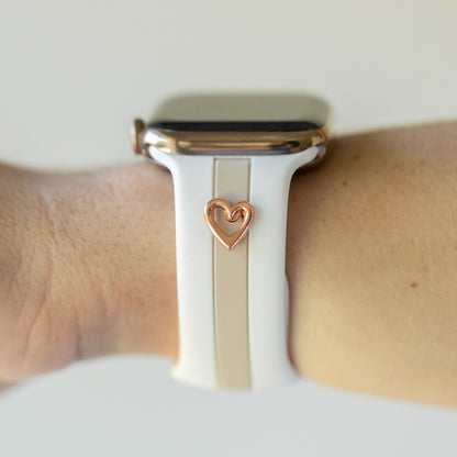 Heart to Love ♡ White & Nude Sand Smart Watch Band