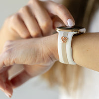 Heart to Love ♡ White & Nude Sand Smart Watch Band