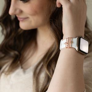 White Leopard Moon-Star Smart Watch Band