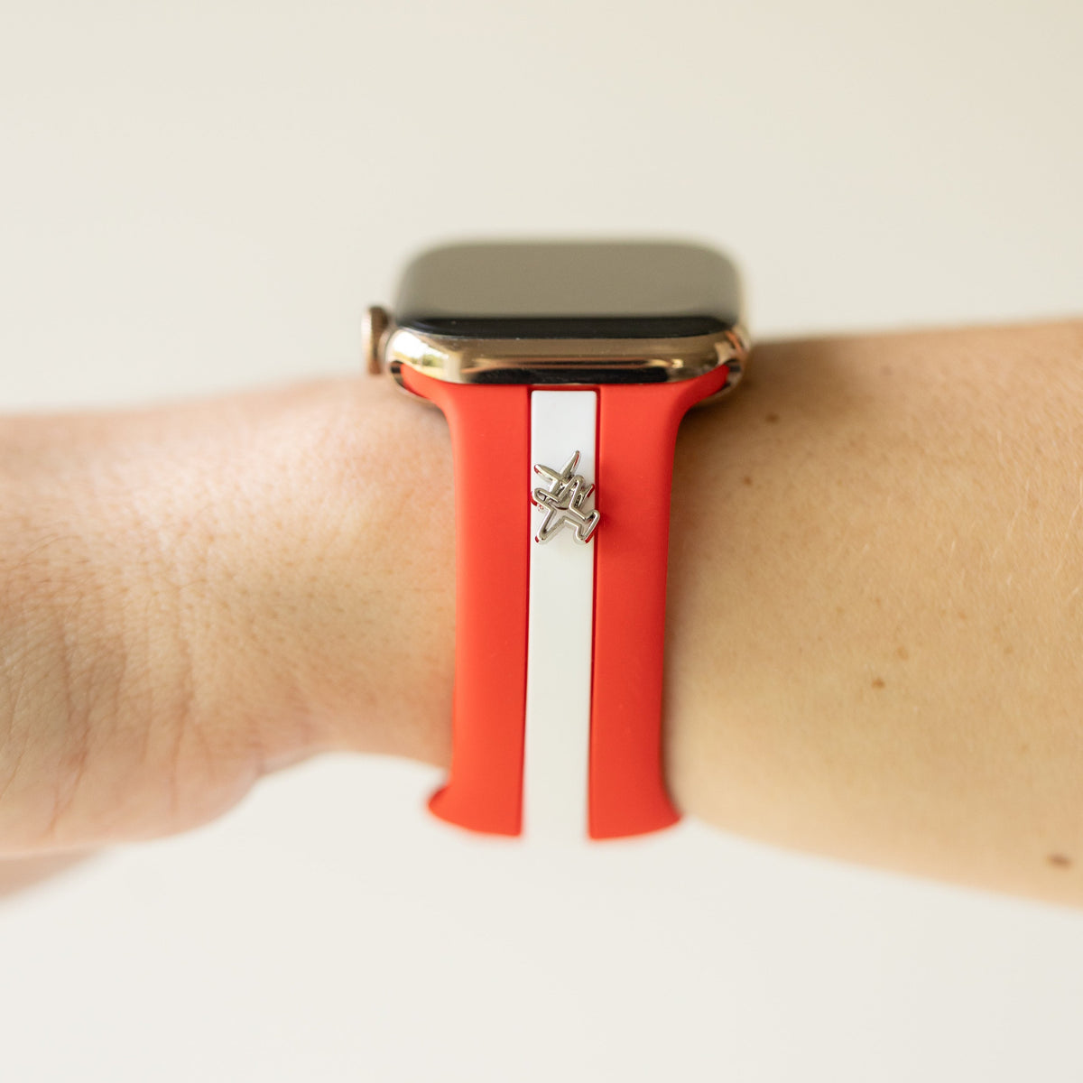 Honey Bee Red and White Apple Watch Band