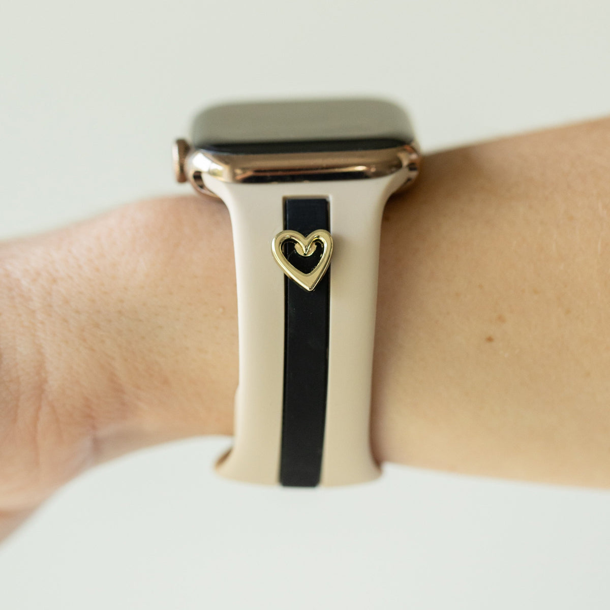 Heart to Love ♡ Nude Sand & Black Smart Watch Band