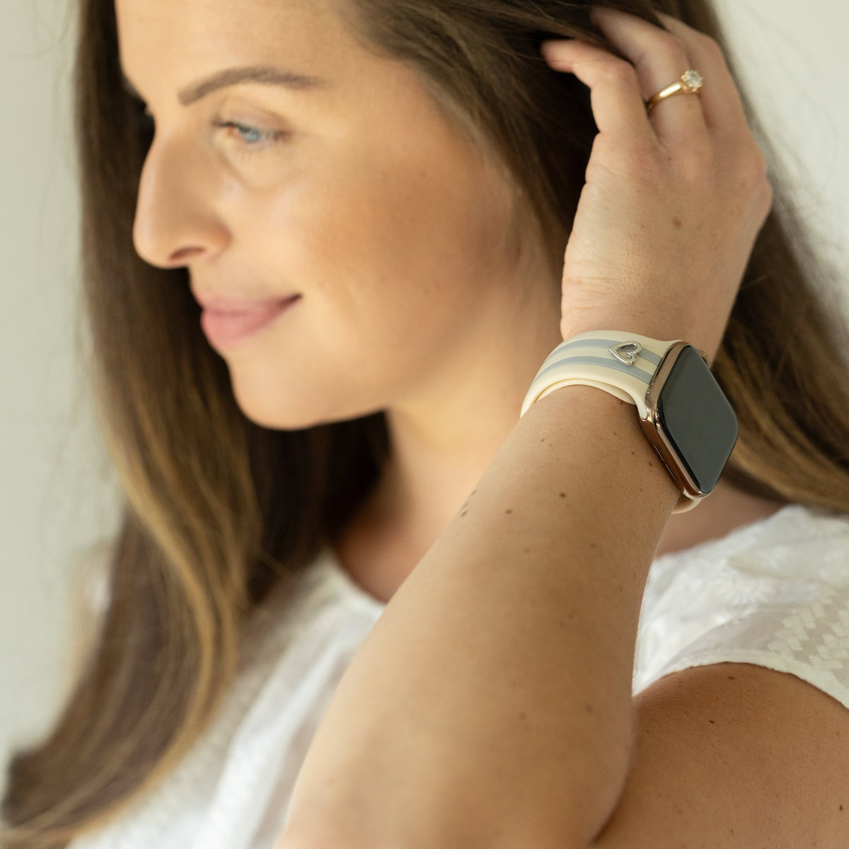 Skye Ivory & Gray Smart Watch Band