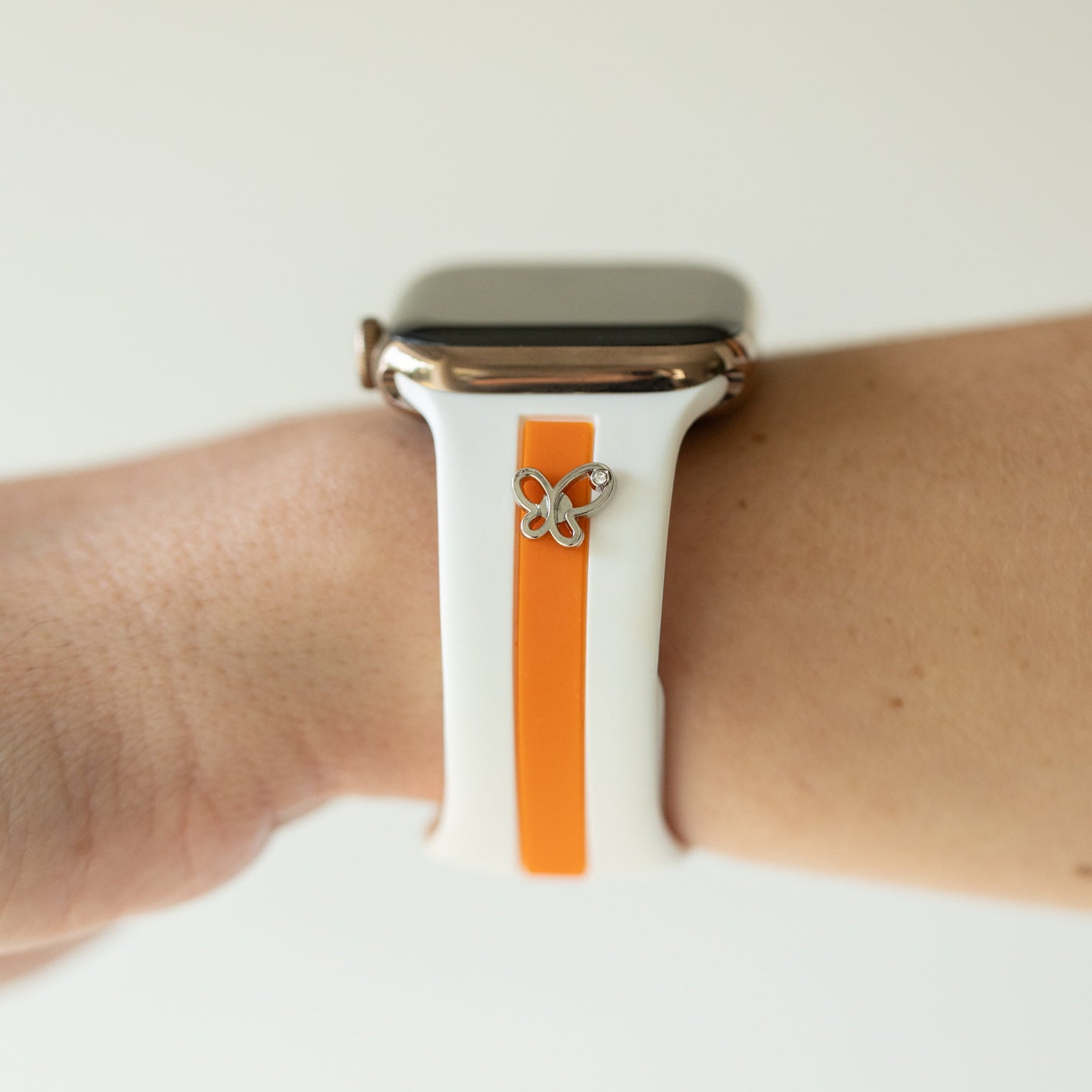 Chasing Butterflies 🦋White & Orange Smart Watch Band