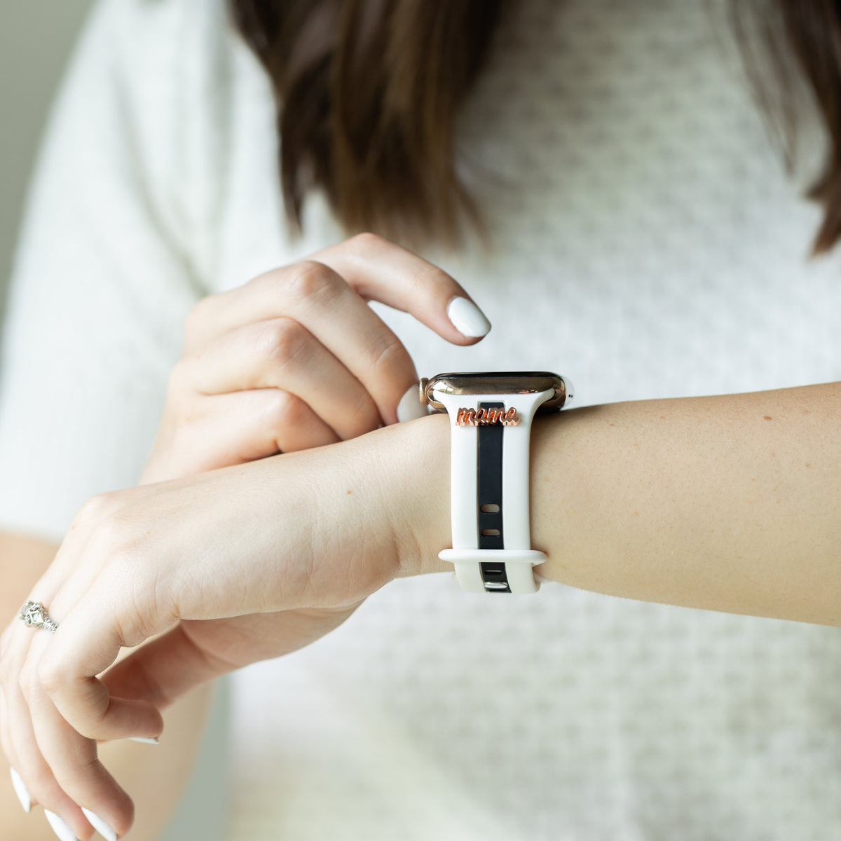 Skye Winter White & Black Night Smart Watch Band