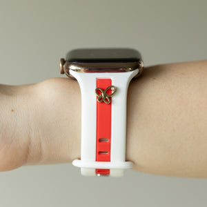 Skye White & Red Smart Watch Band