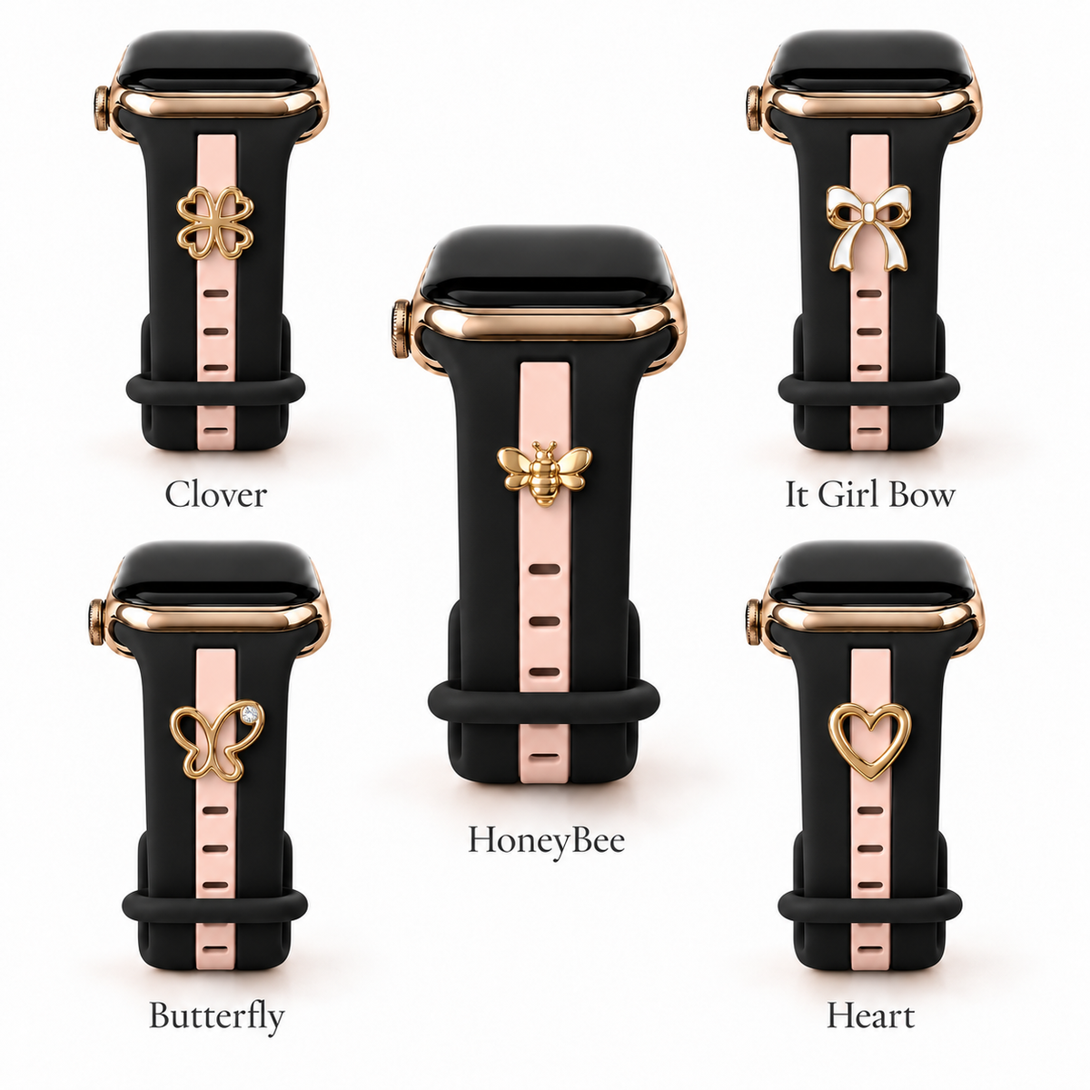 Skye Midnight Black & Pink Smart Watch Band