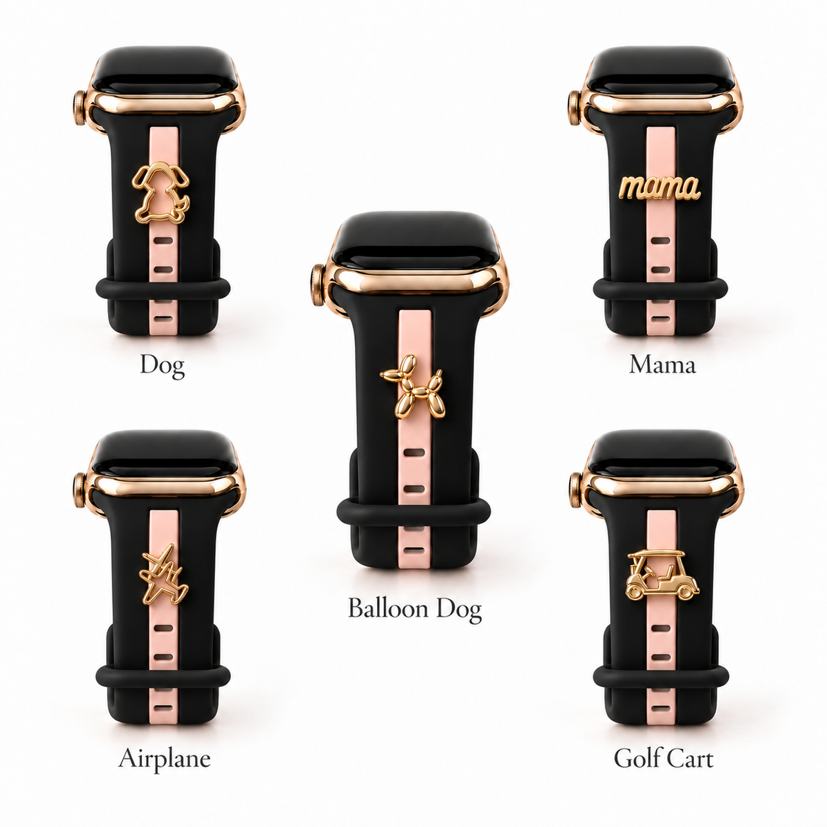 Skye Midnight Black & Pink Smart Watch Band