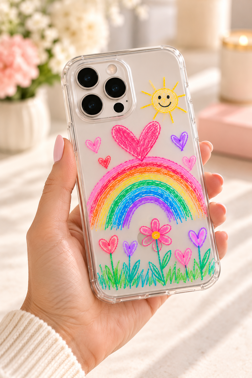 Little Scribbles, Big Love™ — Personalized Clear Phone & AirPods Case
