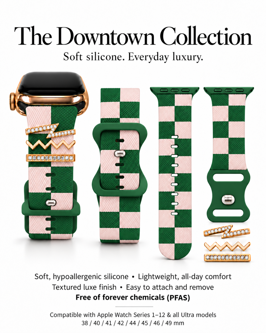 Downtown Green & Pink Smart Watch Band