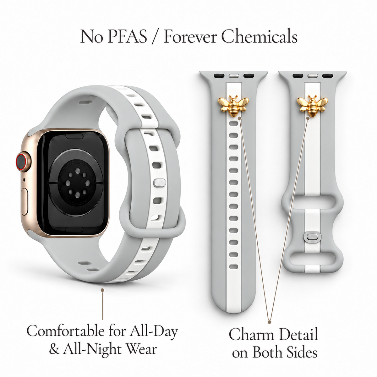 Skye Gray & White Smart Watch Band