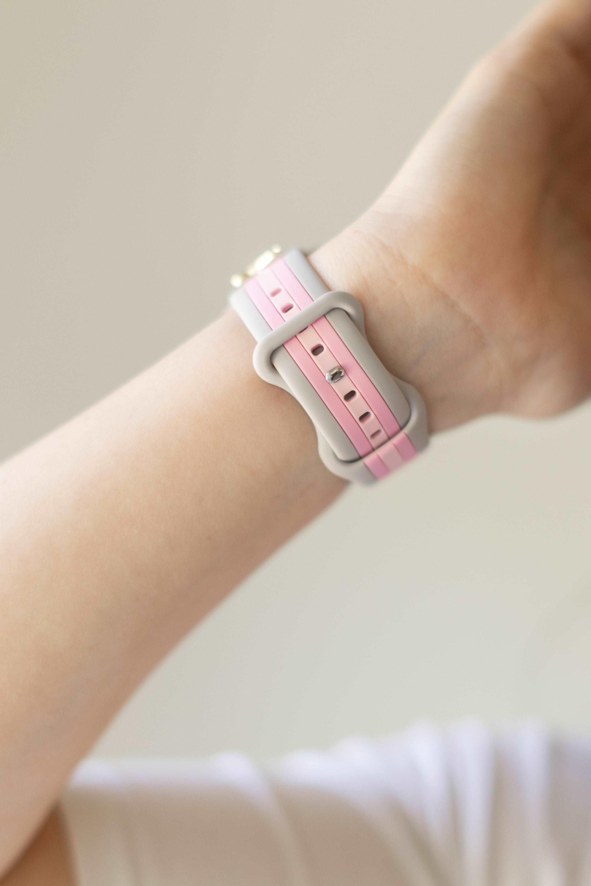 Honey Bee 2.0 Pink and Gray Apple Watch Band - Strawberry Avocados