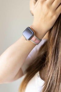 Honey Bee 2.0 Pink and Gray Apple Watch Band - Strawberry Avocados