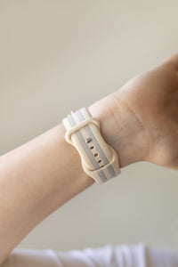 Honey Bee 2.0 Ivory and Gray Apple Watch Band