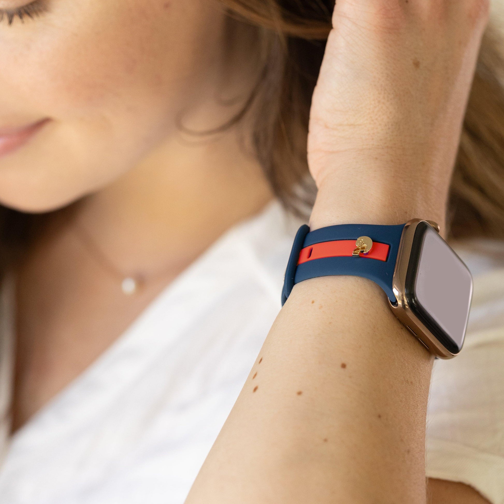 Navy Blue & Red Apple WatchBand Football Fever Starting Line Up ‘23 - Strawberry Avocados