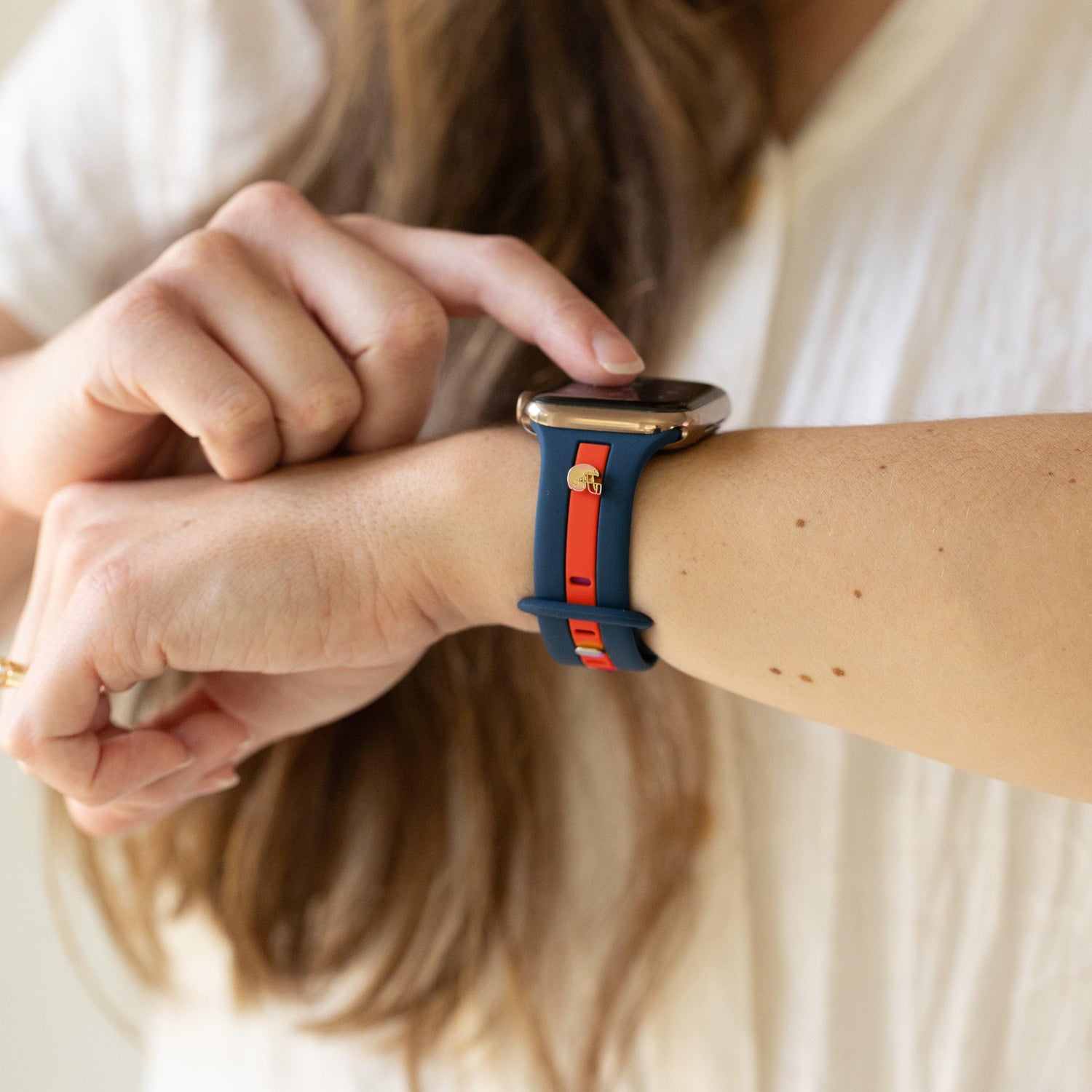 Navy Blue & Red Apple WatchBand Football Fever Starting Line Up ‘23 - Strawberry Avocados