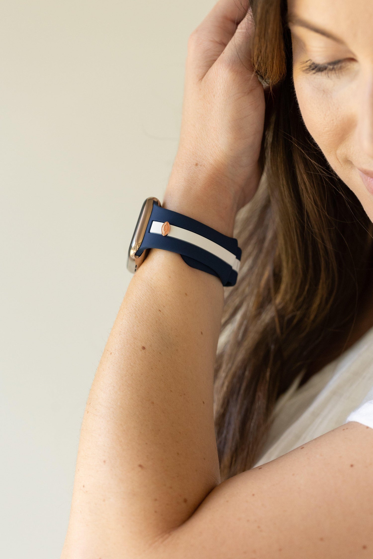 Navy Blue & White Apple WatchBand Football Fever Starting Line Up ‘23 - Strawberry Avocados