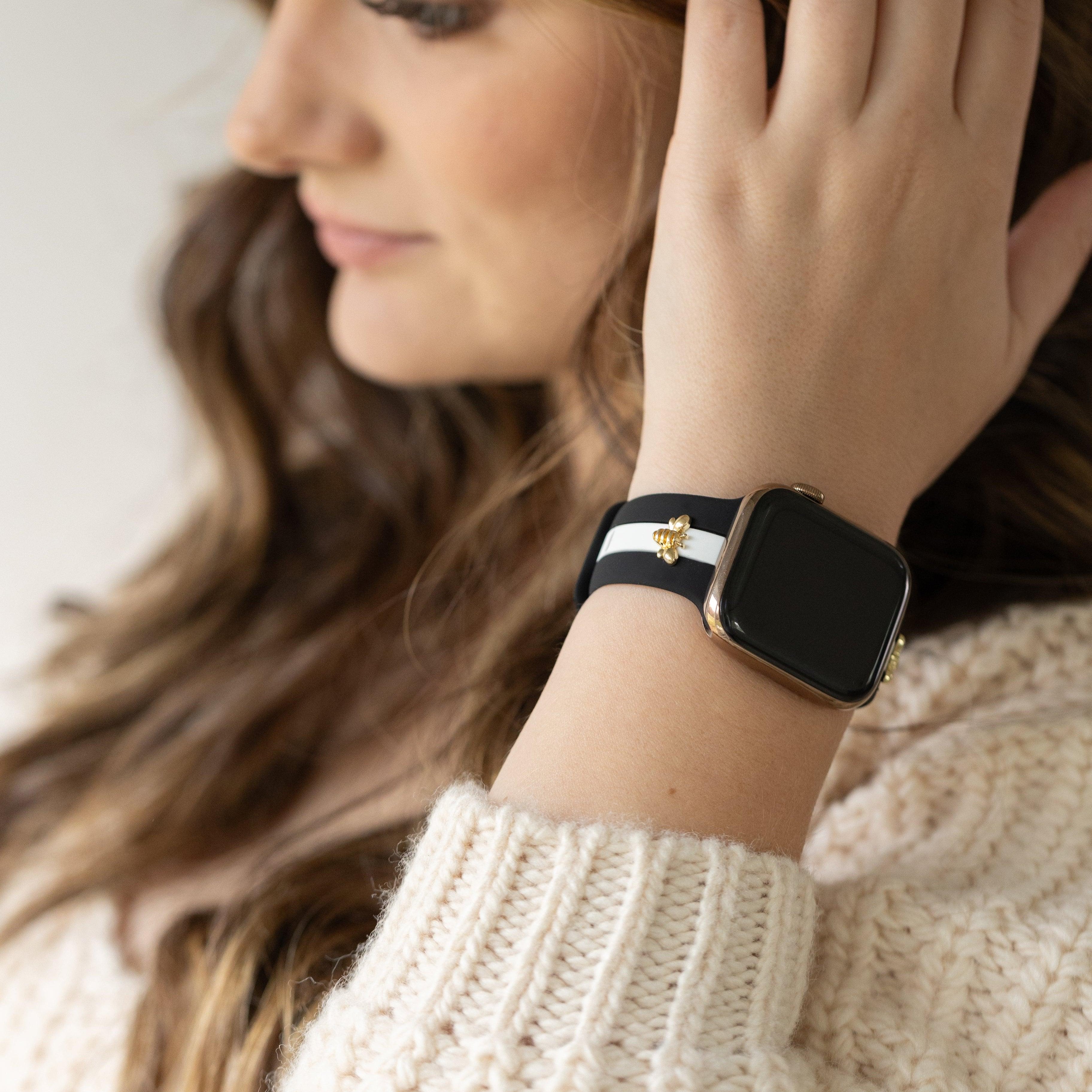 Skye Midnight Black White Smart Watch Band