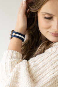 Honey Bee Me Nautical Blue and White Apple Band - Strawberry Avocados