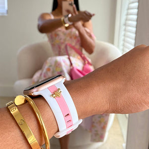 Skye White & Bubblegum Smart Watch Band