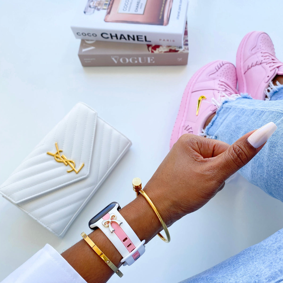 The It Girl White and Bubblegum Smart Watch Band