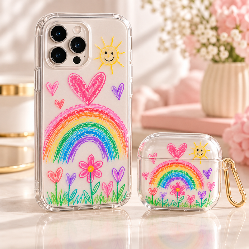 Little Scribbles, Big Love™ — Personalized Clear Phone & AirPods Case