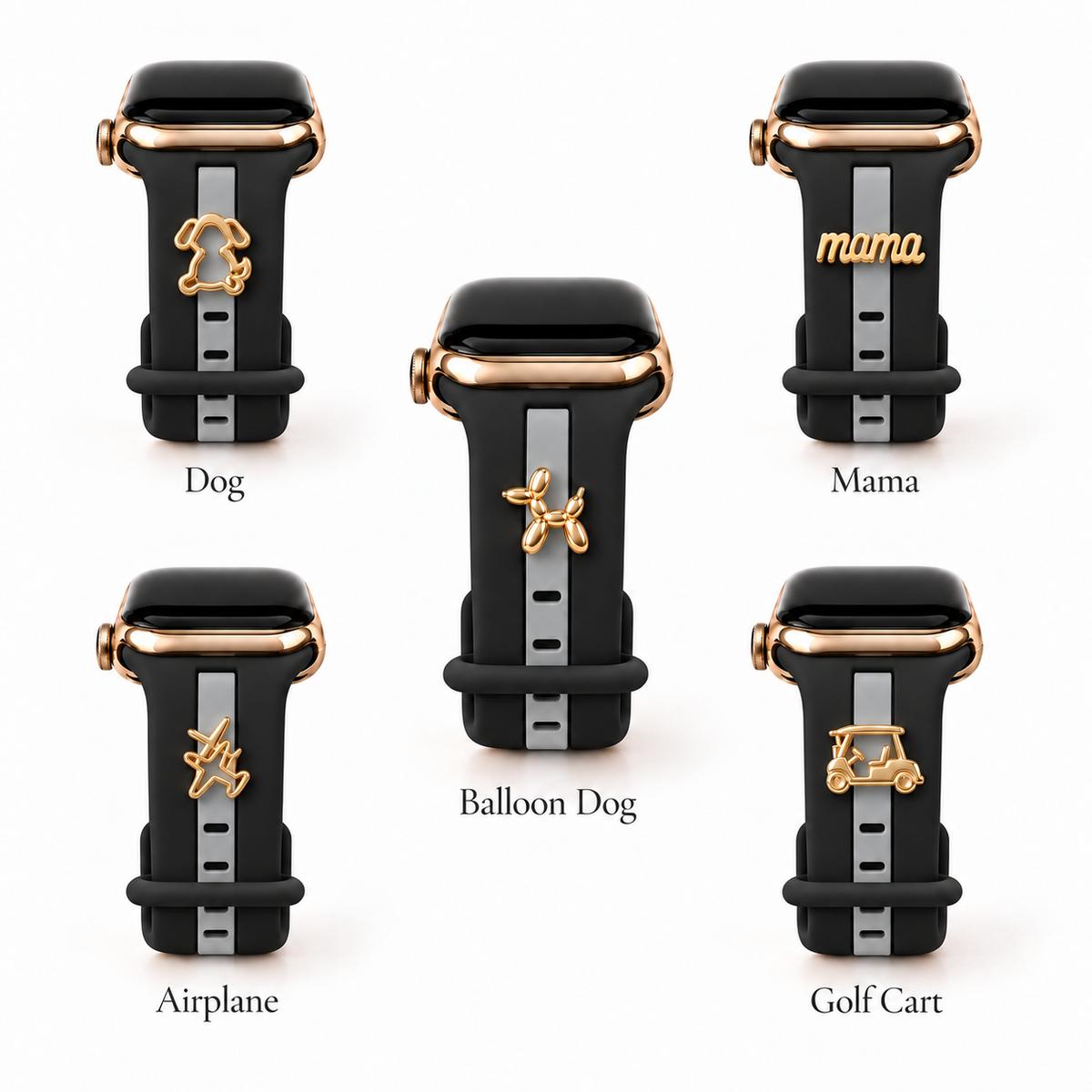Skye Black & Gray Smart Watch Band