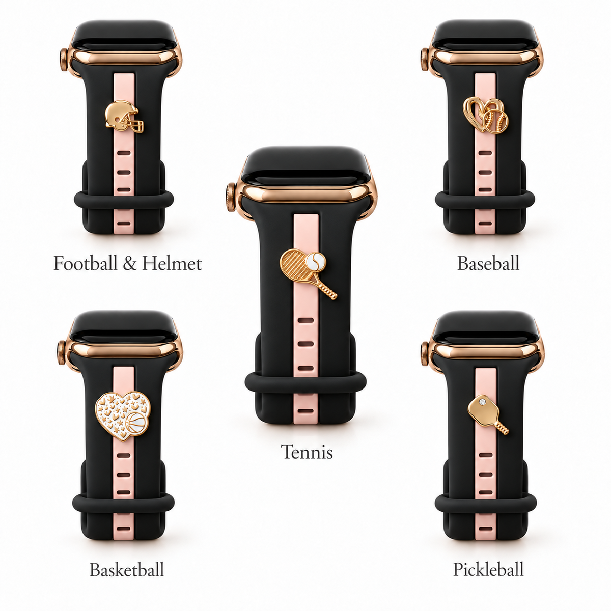 Skye Midnight Black & Pink Smart Watch Band