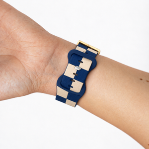 Downtown Navy Blue & Ivory Smart Watch Band