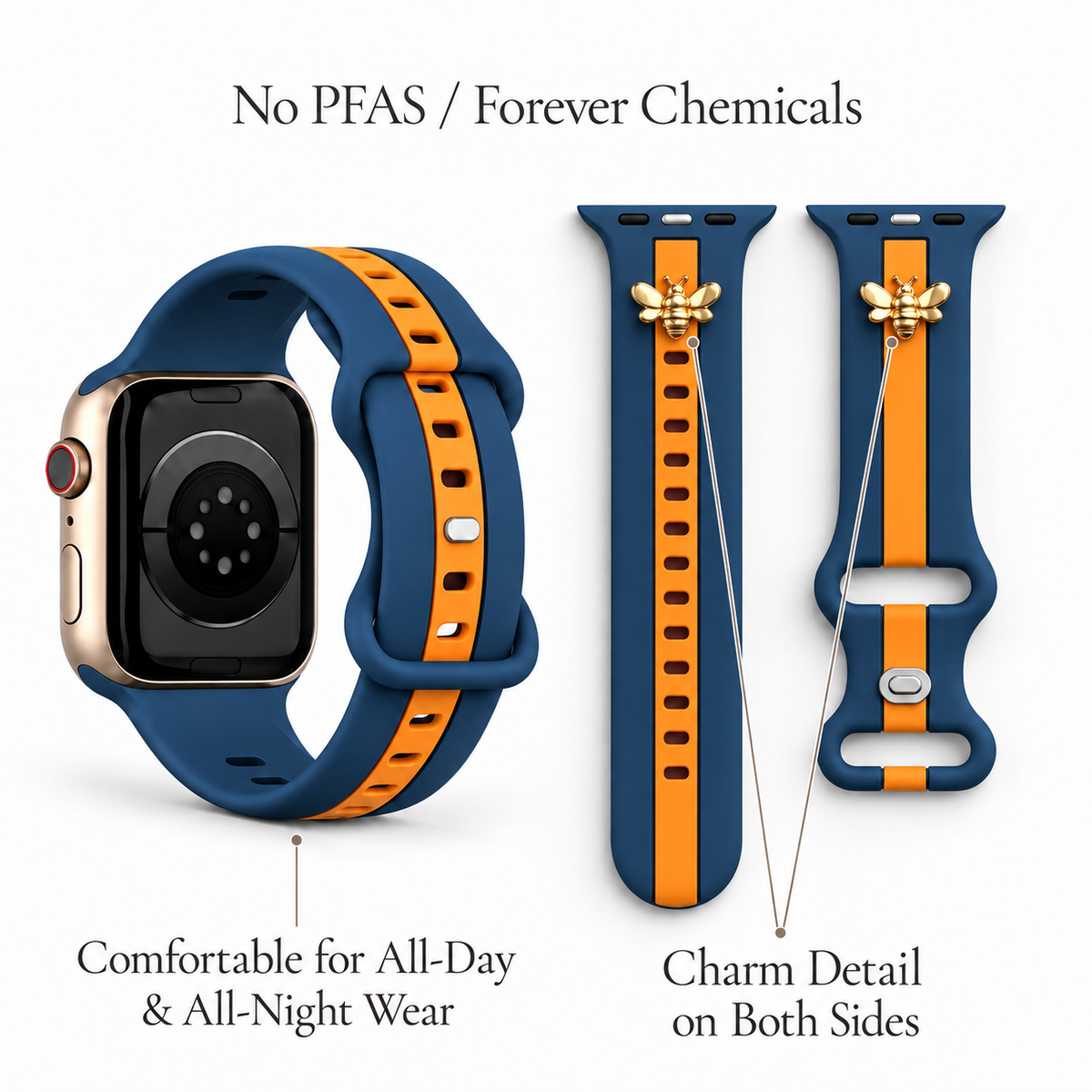 Skye Blue & Orange Smart Watch Band