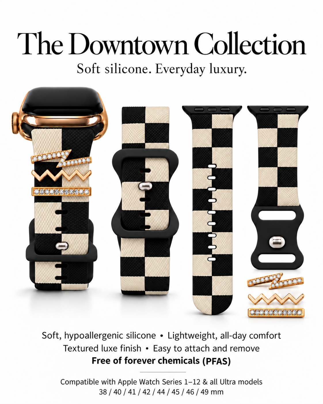 Downtown Sophisticated Noire Smart Watch Band