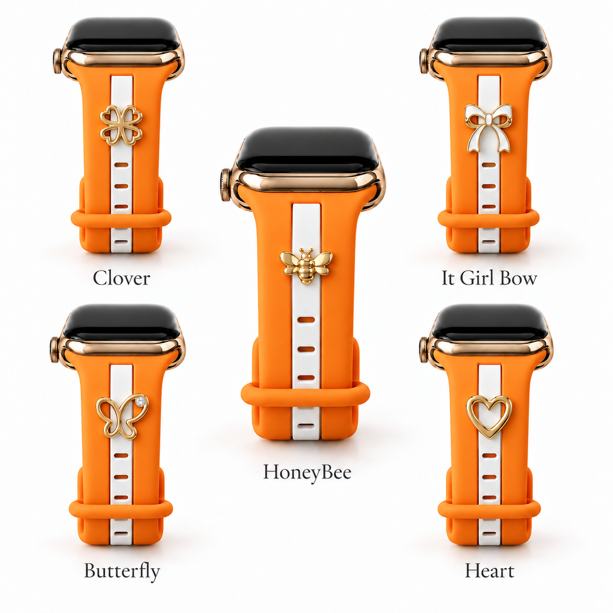 Skye Orange & White Smart Watch Band