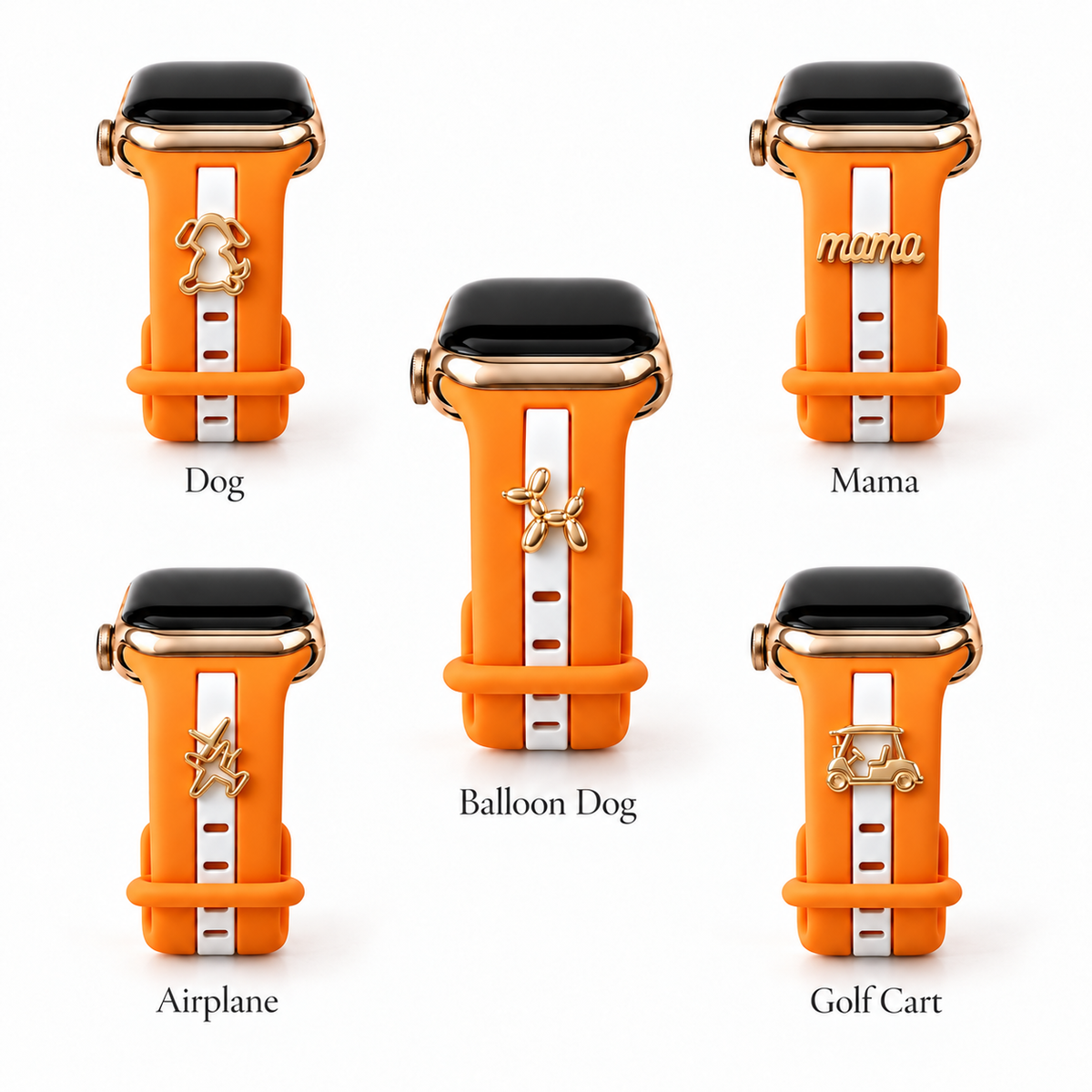 Skye Orange & White Smart Watch Band