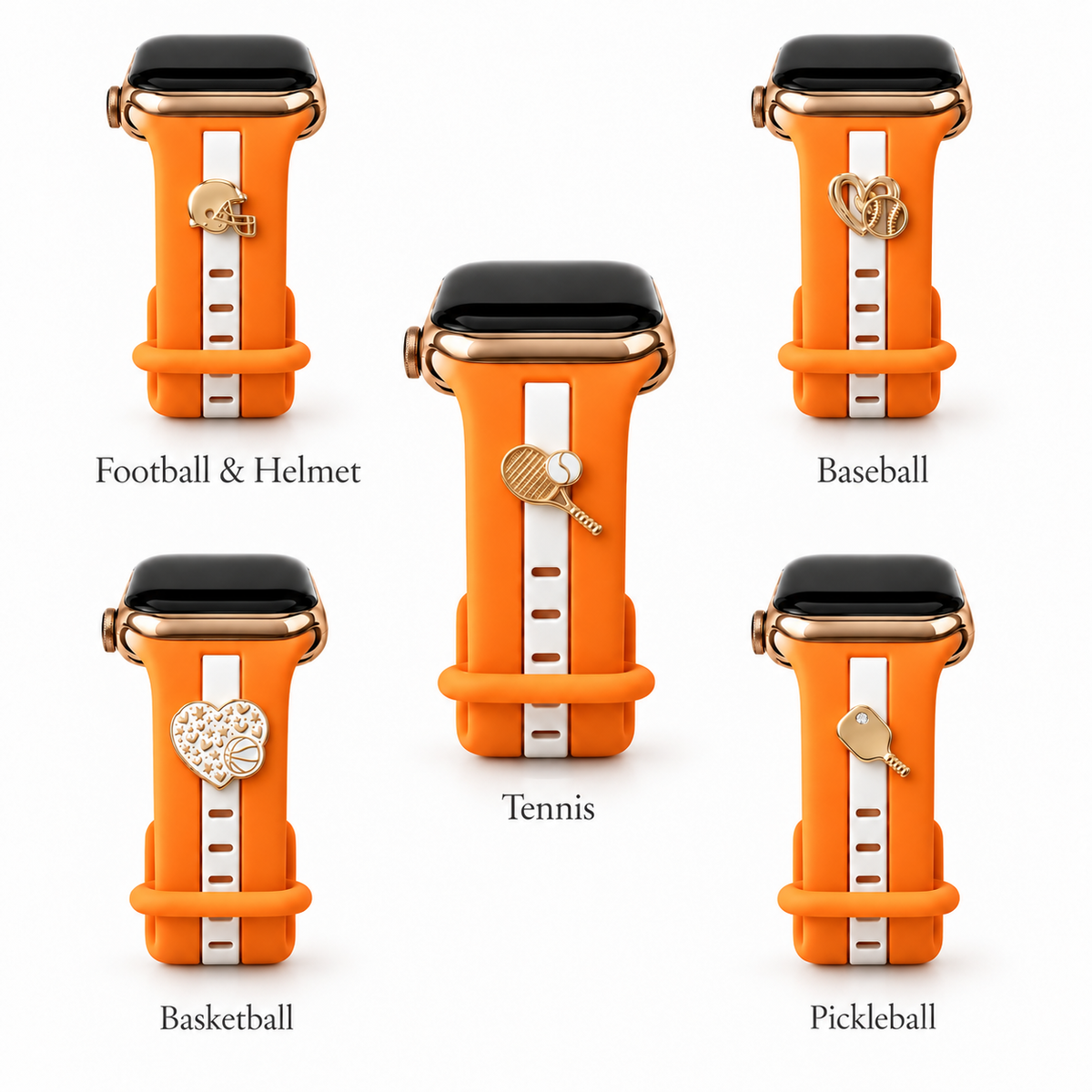 Skye Orange & White Smart Watch Band