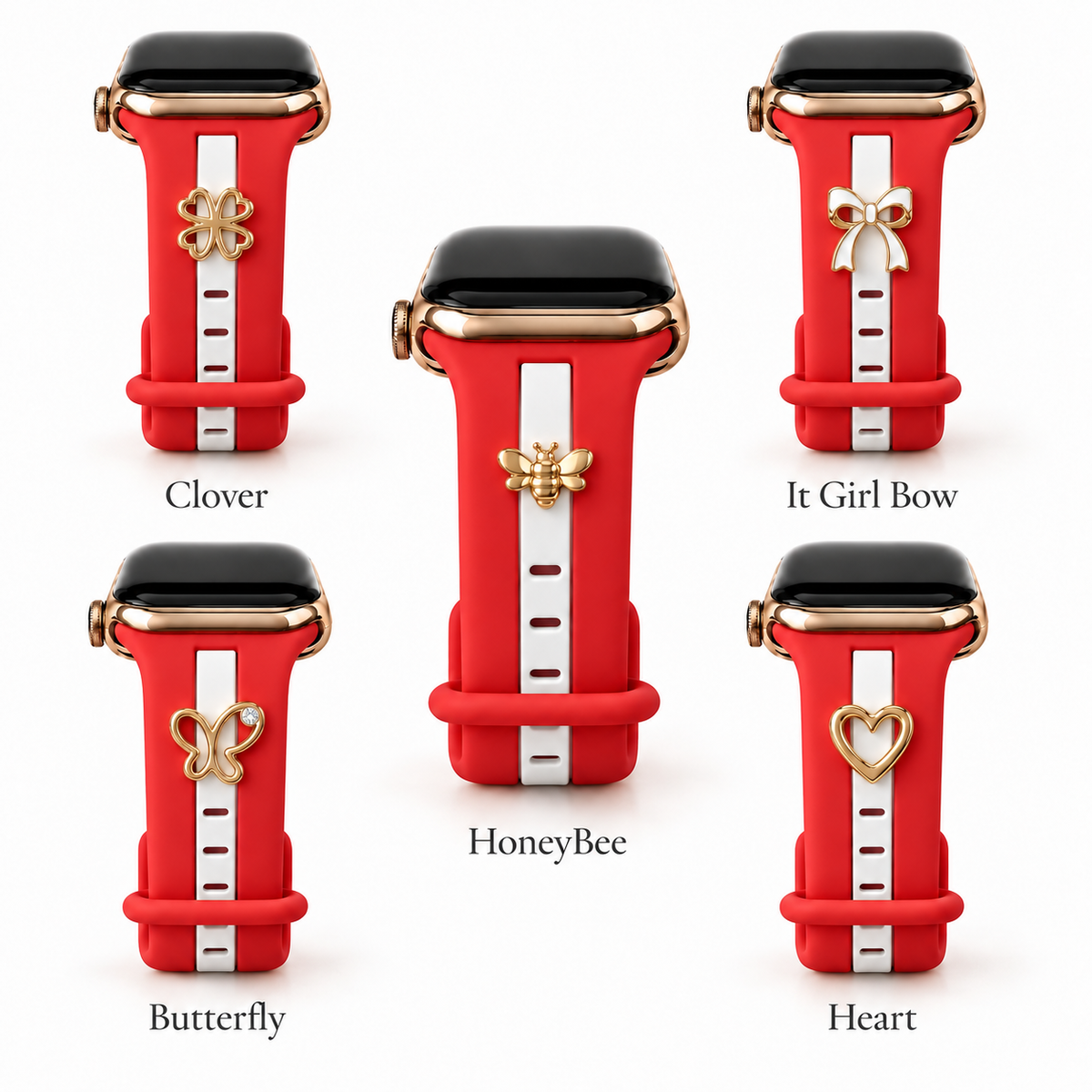 Skye Red & White Smart Watch Band