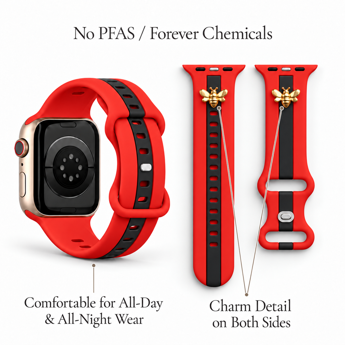 Skye Red & Black Smart Watch Band