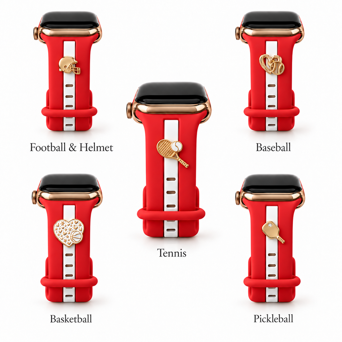 Skye Red & White Smart Watch Band