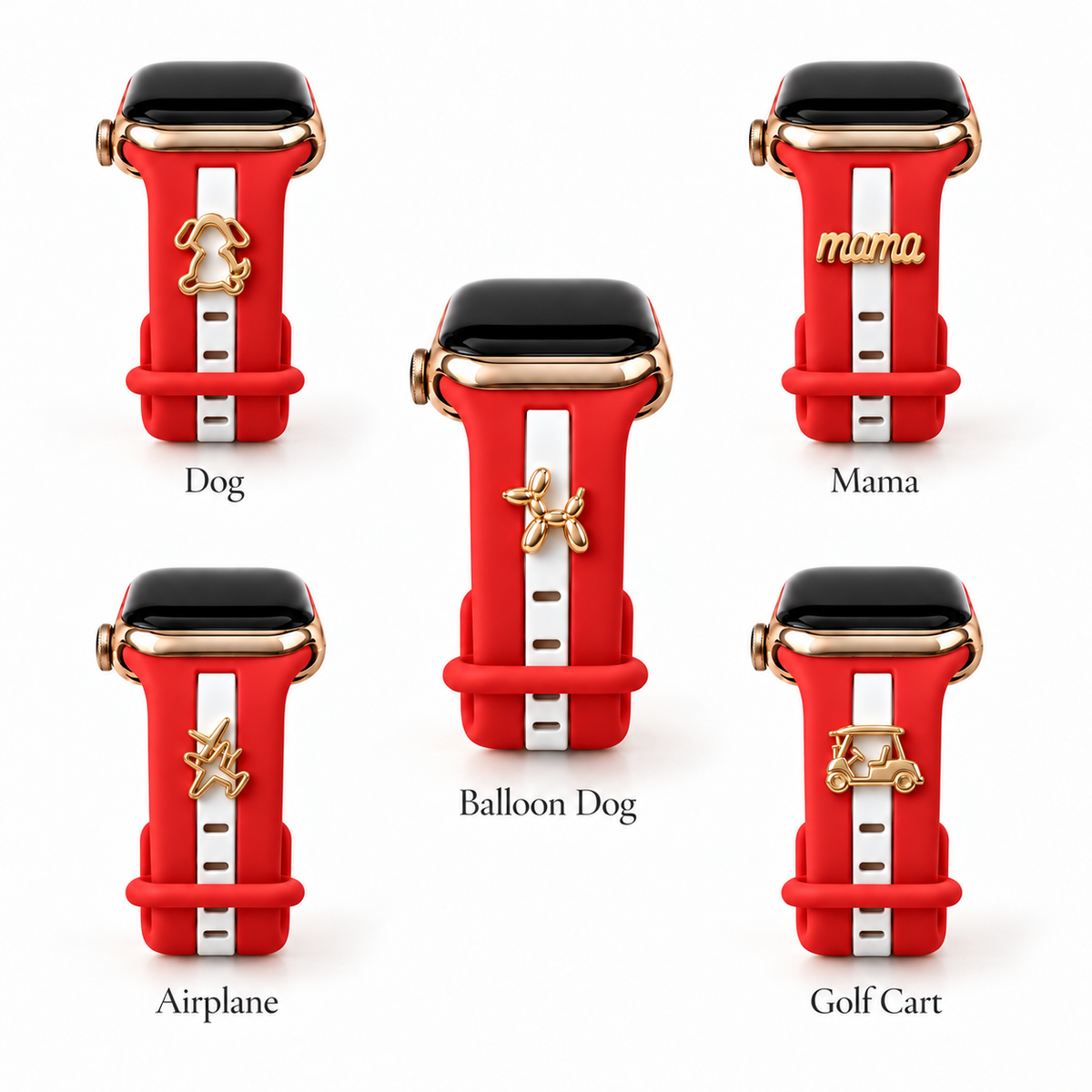 Skye Red & White Smart Watch Band