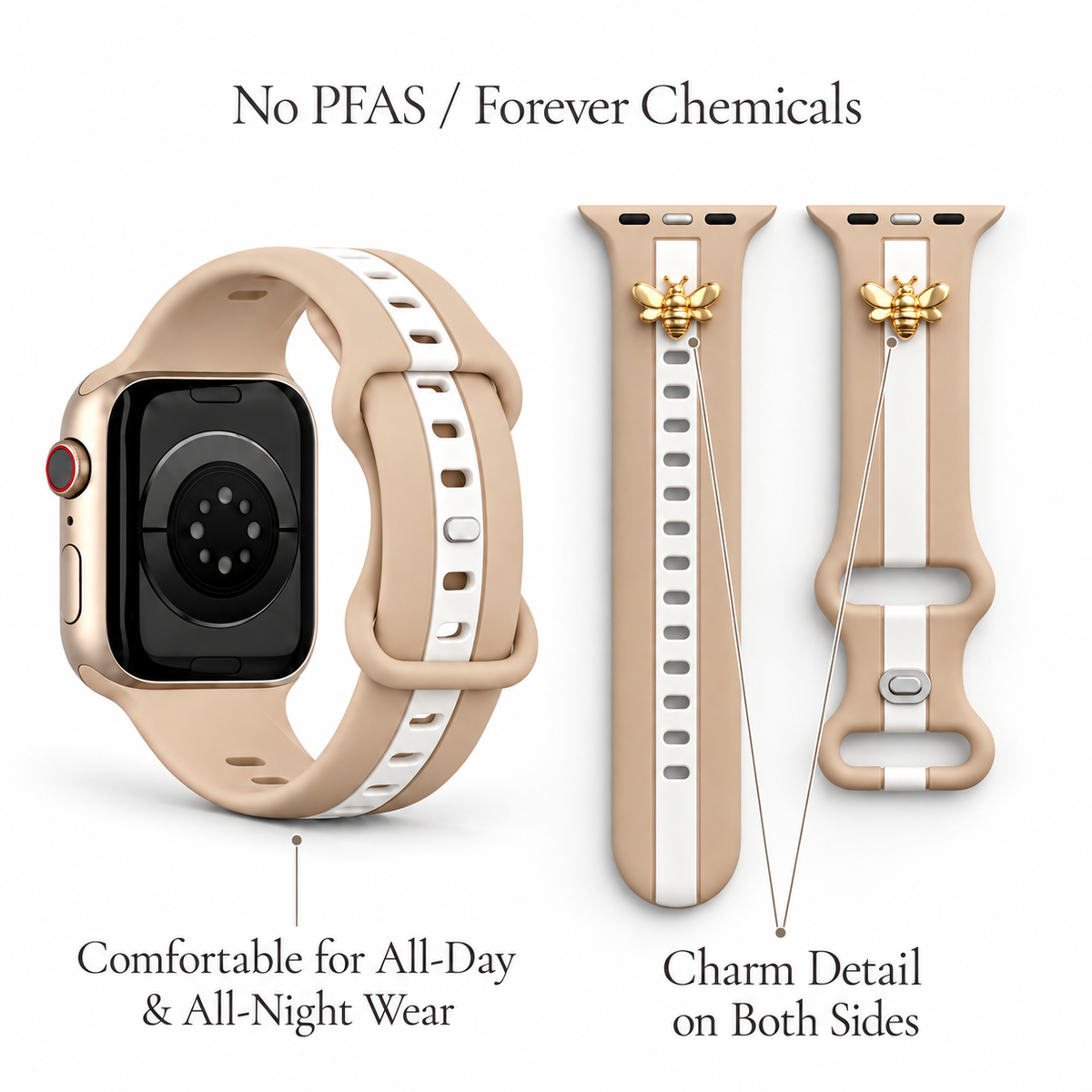 Skye Nude Sand and White Smart Watch Band