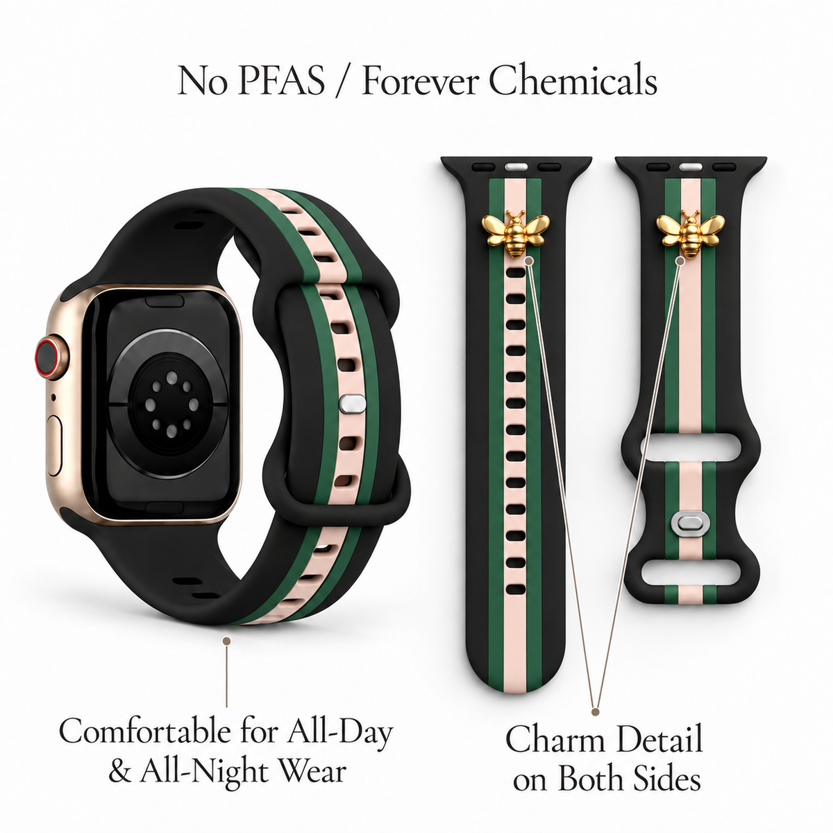 Skye Black/Pink/Green Smart Watch Band