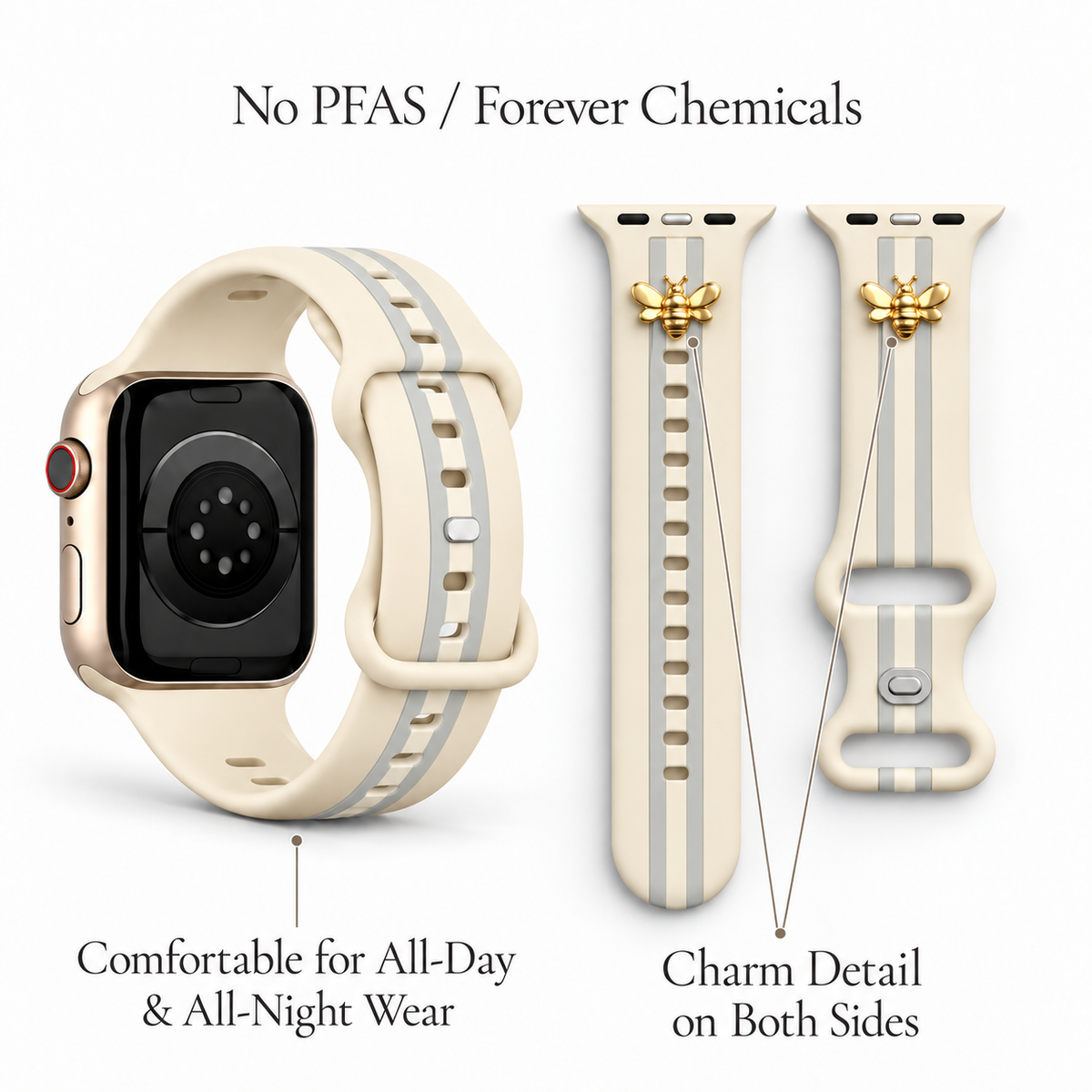 Skye Ivory & Gray Smart Watch Band