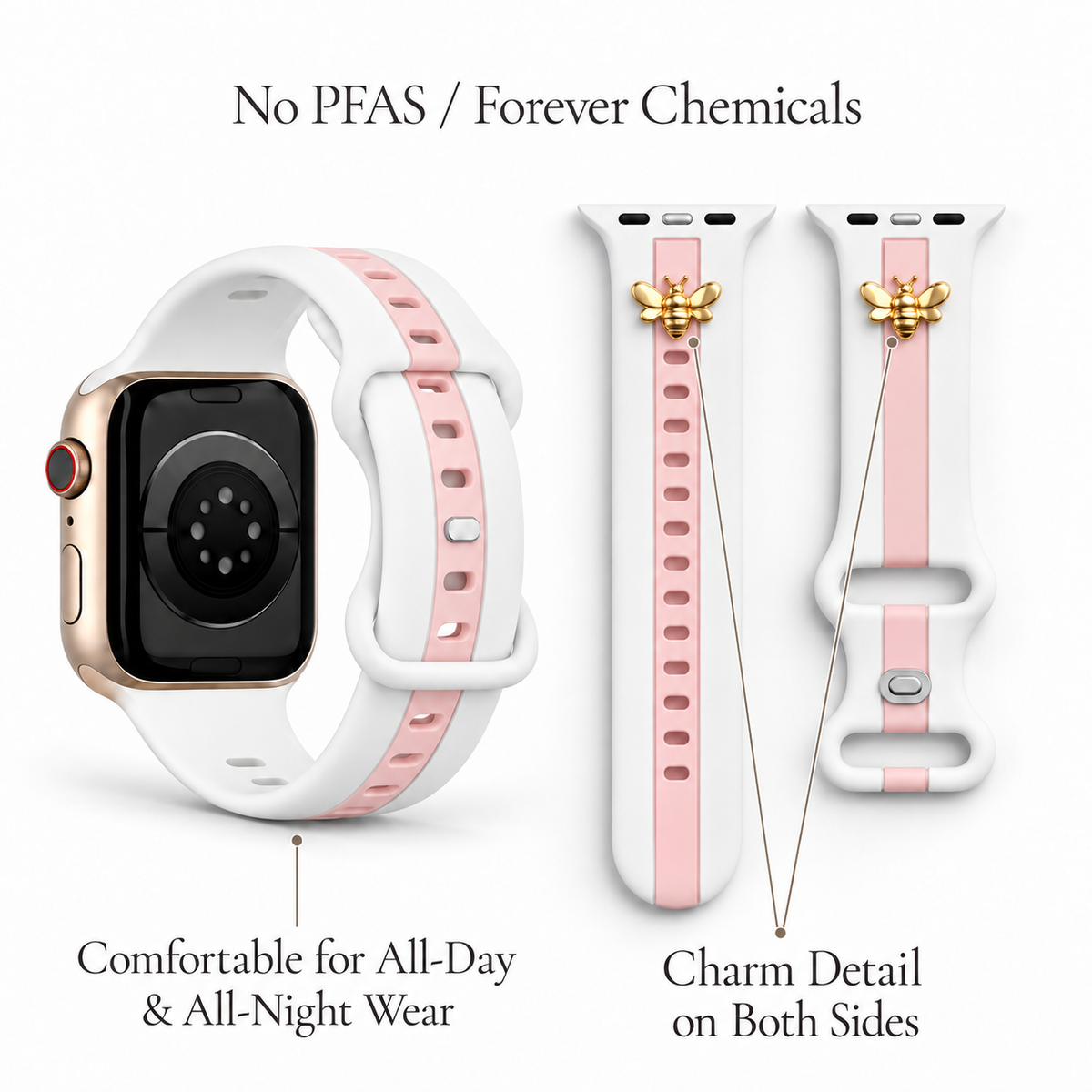 Skye White & Bubblegum Smart Watch Band