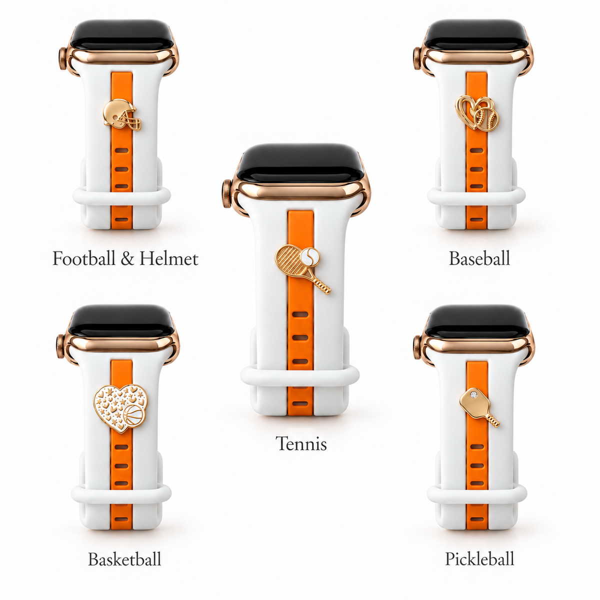 Skye White & Orange Smart Watch Band