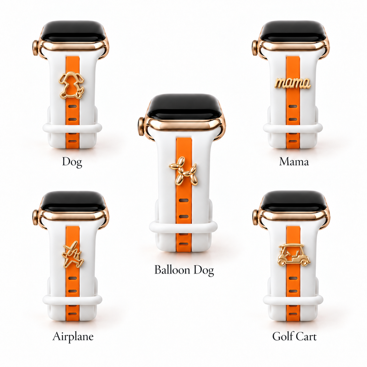 Skye White & Orange Smart Watch Band