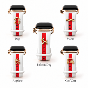 Skye White & Red Smart Watch Band